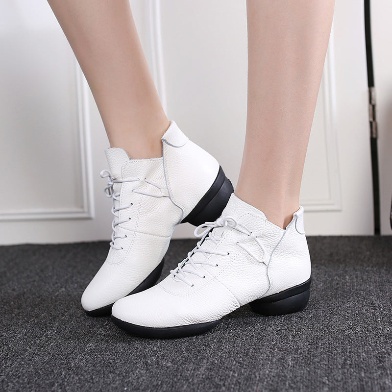 Women's 4cm Training Practice Outdoor Mesh Lace-up Dance Shoes JazDance Shoes