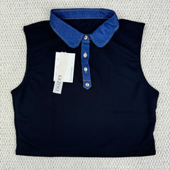 Fake collar waffle shirt