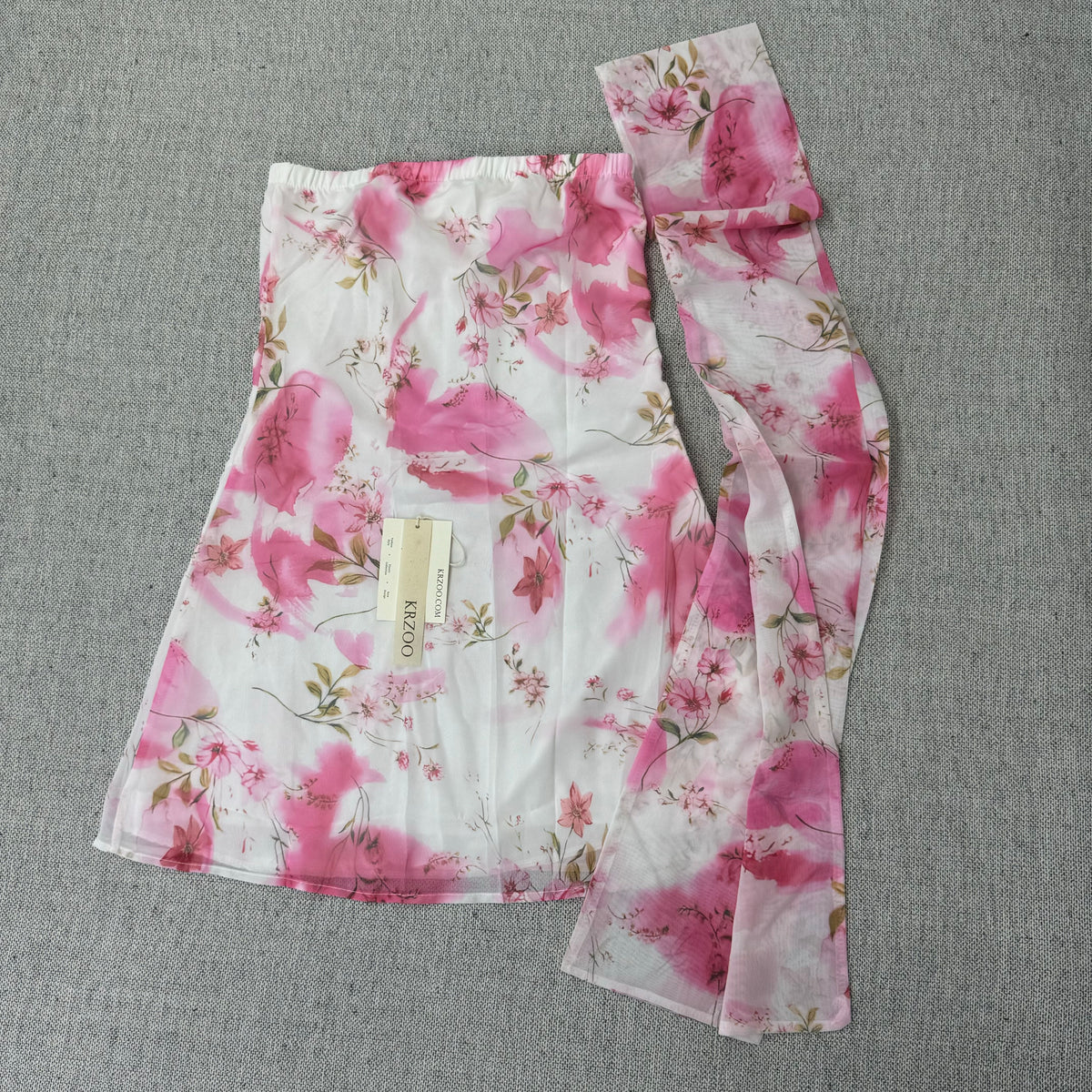 Printed scarf mini dress with dress