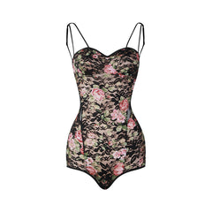 Women's Backless Lace Dance Tops Bodysuit LeotarPractice DanceWear
