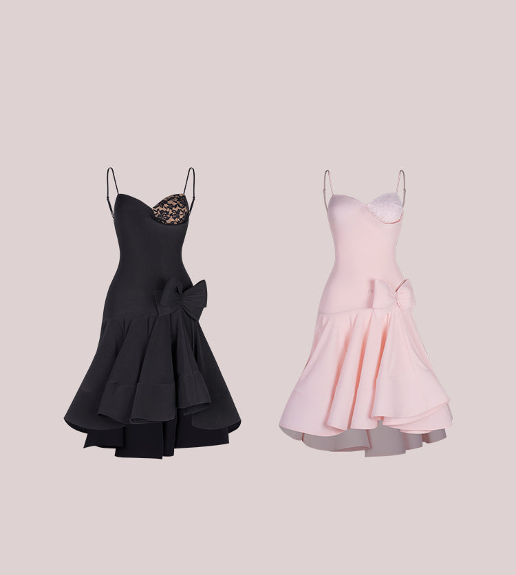 Girls Sleeveless V Neck Performance Dance Dresses Dancewear