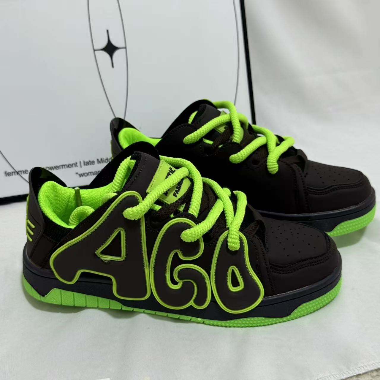 Color-block Letter Sneakers