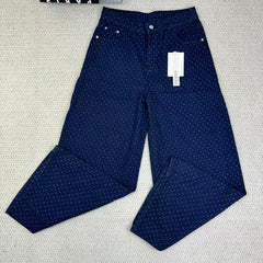 Blue dotted elongated paratrooper pants