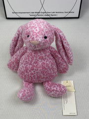 Floral-patterned rabbit fur plush comfort doll