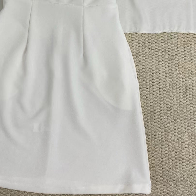 Beaded Strap Solid Color Dress