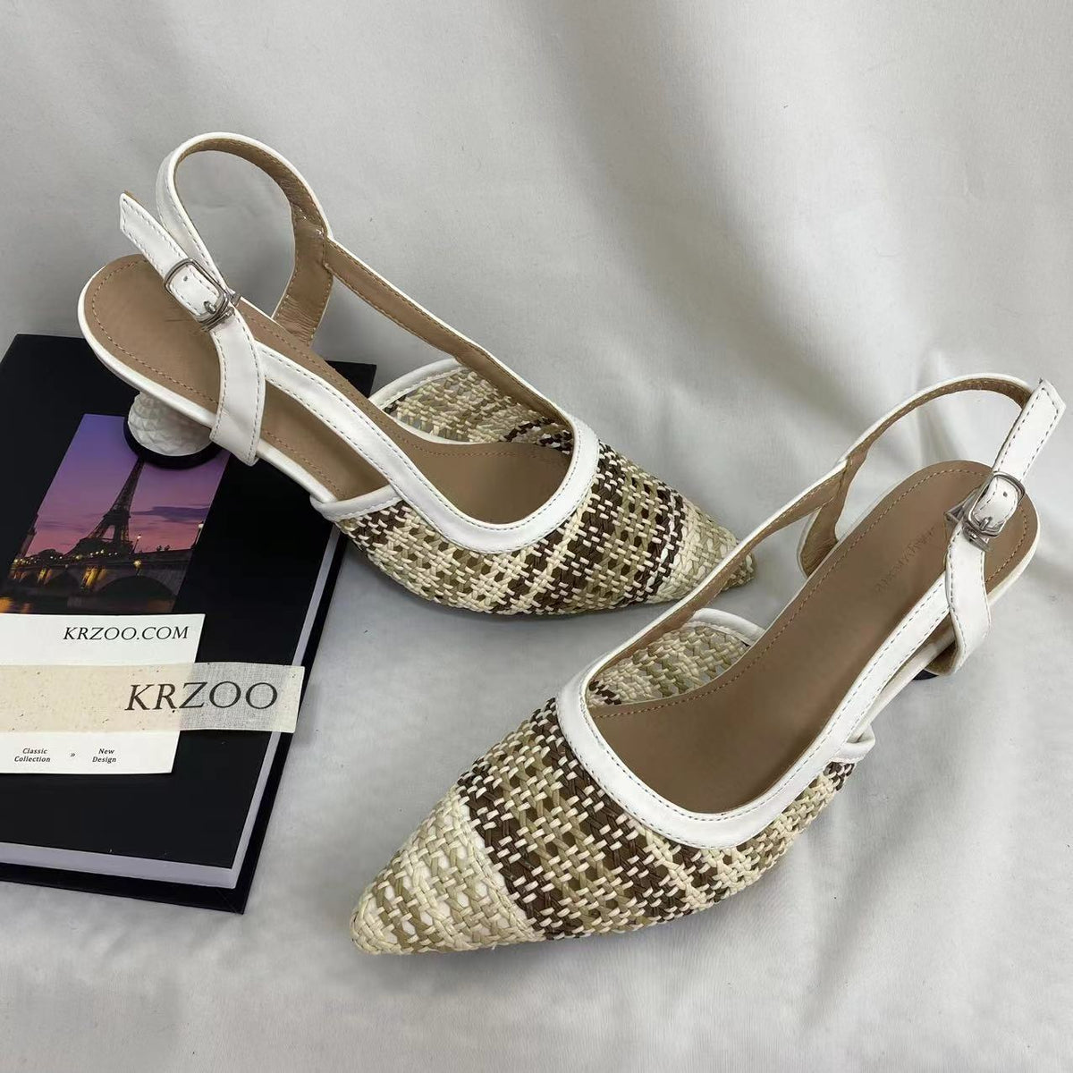 Woven Color-Block Sandals