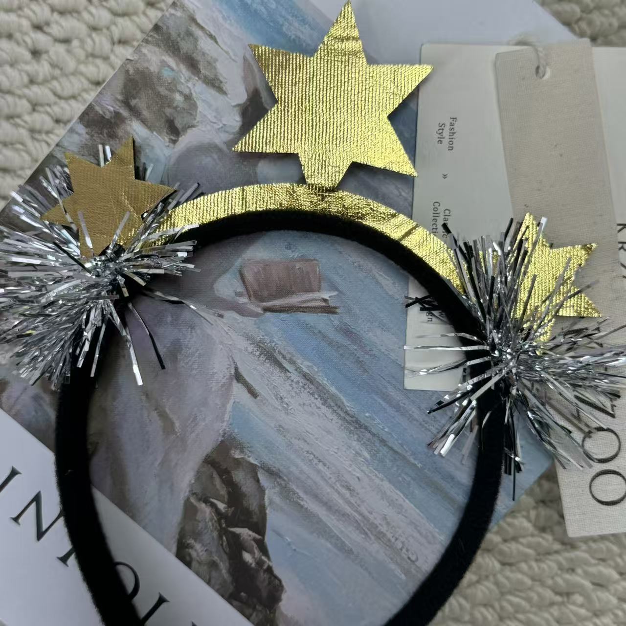 New Year's Eve colored ribbon star headband