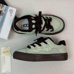 Mint sneakers with cushioned thick soles