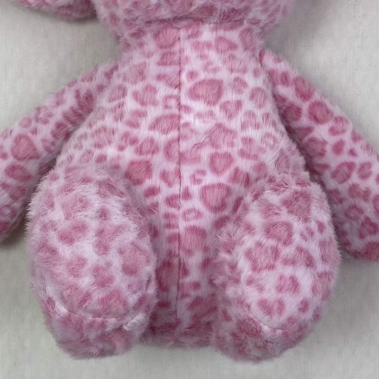 Floral-patterned rabbit fur plush comfort doll