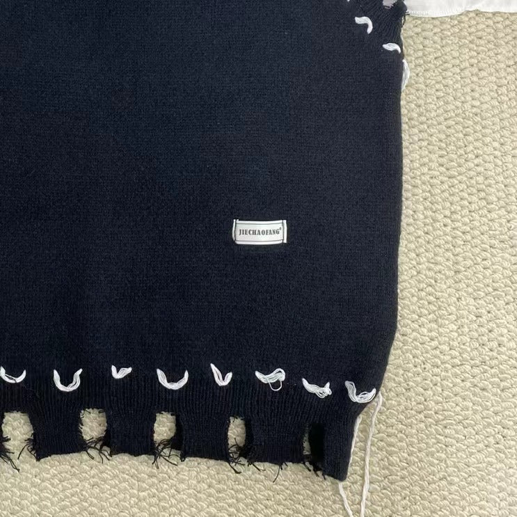 High Street Destroyed Vest Sweater