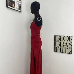 Halter-Neck Dress With Side Slit