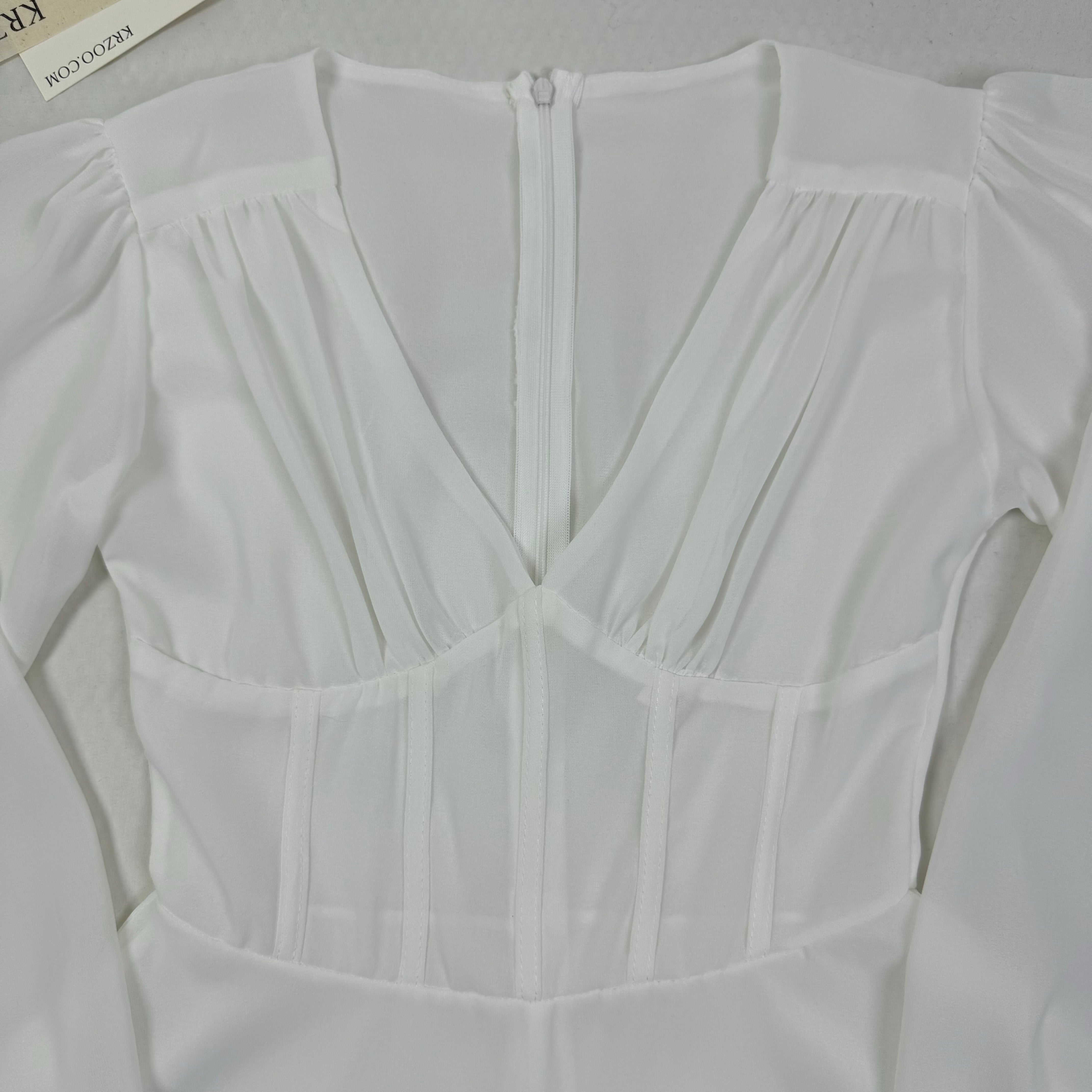 Long-sleeved chiffon A-line short skirt
