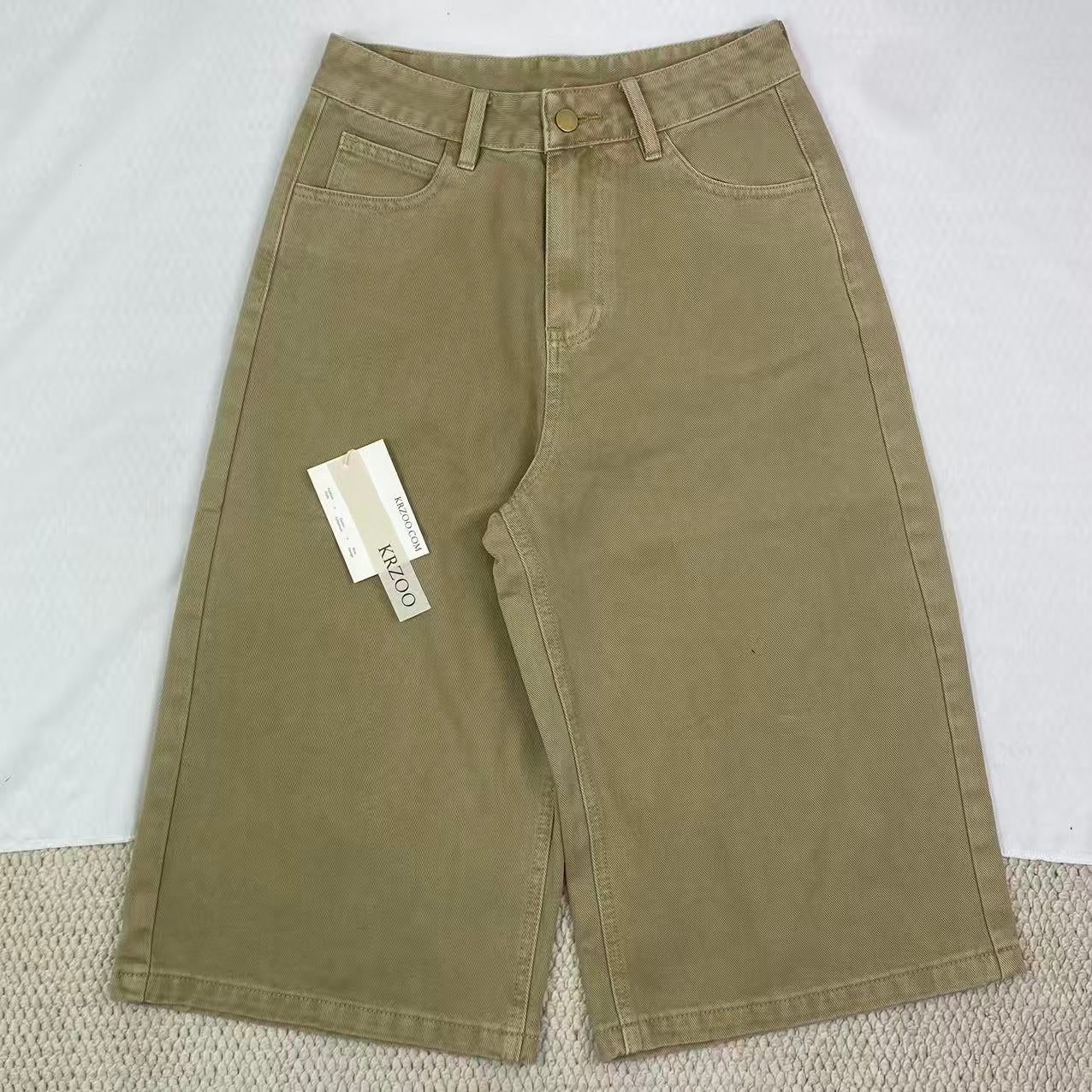 Retro high-waisted loose wide-leg pants