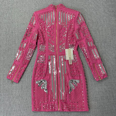 Heavyweight dress with diamond-set beads