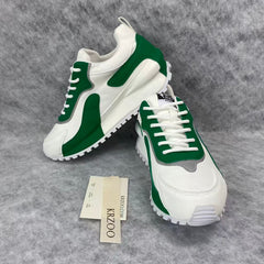 Leather multi-color thick-soled versatile shoes