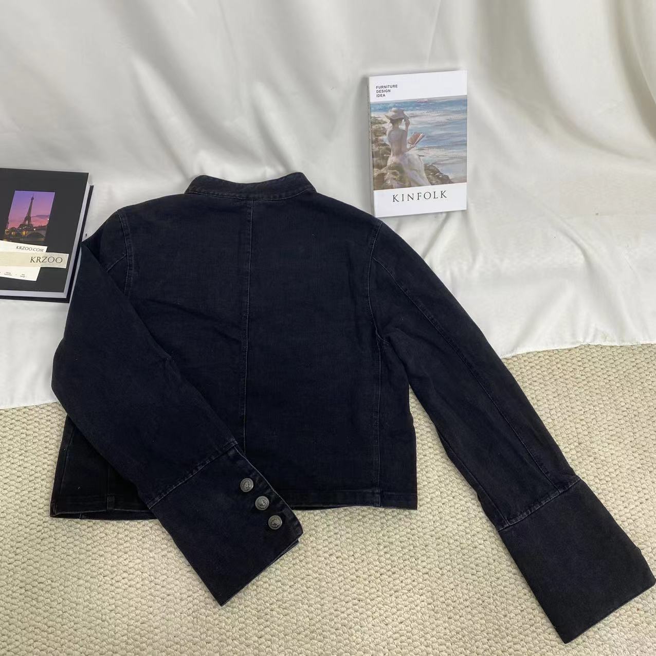 Metal Double-Breasted Denim Jacket