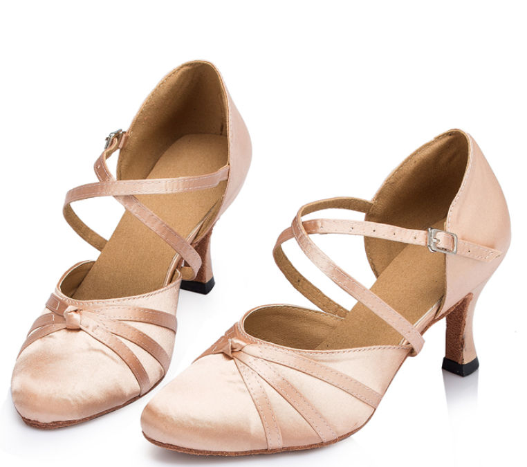 Women's Satin Customized Heel Ballroom Dance Shoes Modern Dance Shoes