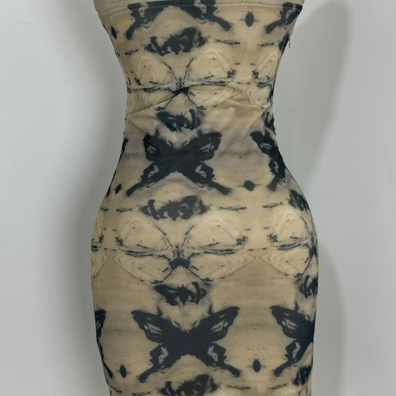 Retro Chinese-Style Strapless Dress