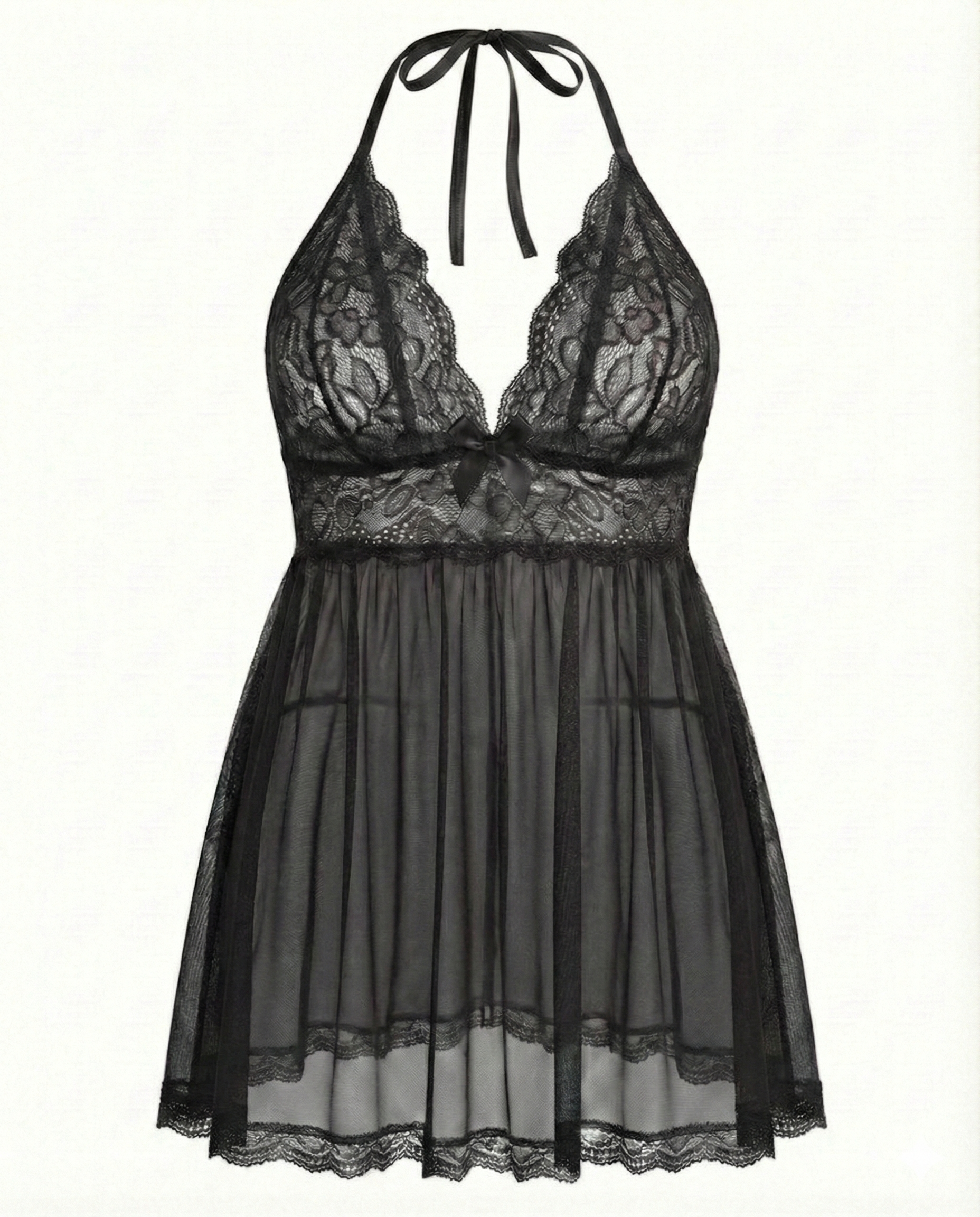 Women's Plus Size Lace Babydoll â€?Mesh Chemise Sleepwear