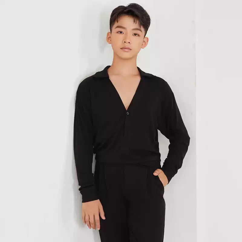 Boy's Long-sleeved Dance Practice Tops Dancewear