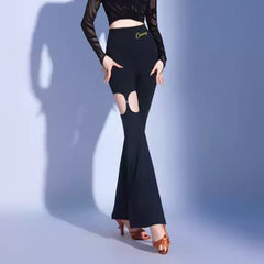 Women's Black High Waist Pants Dance Wear Training Performance Pants