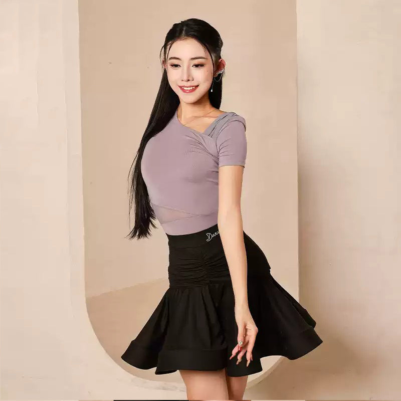 Women's Purple Latin Dance Tops Dance Wear Training Performance Dance Tops