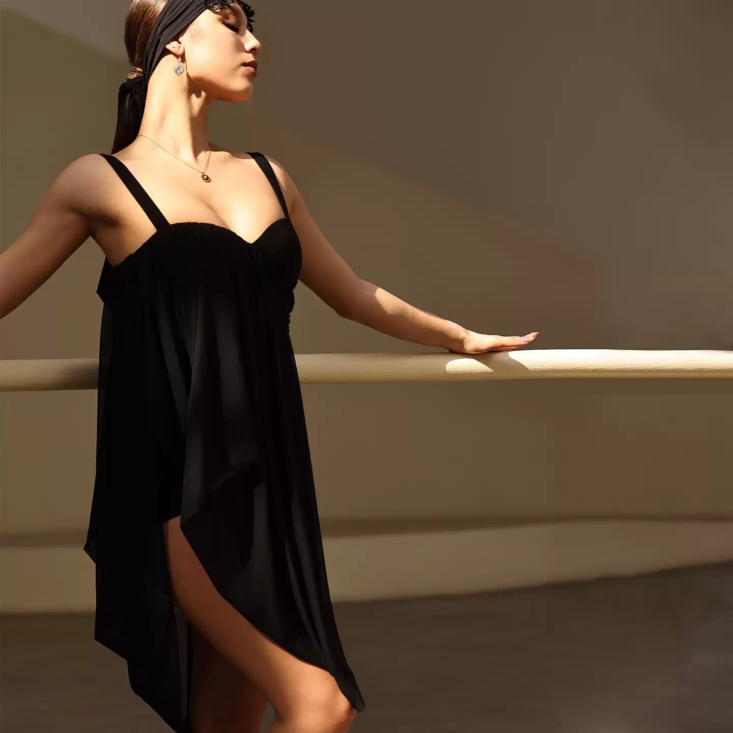 Women's Black Dress Dance Wear Training Performance Dress