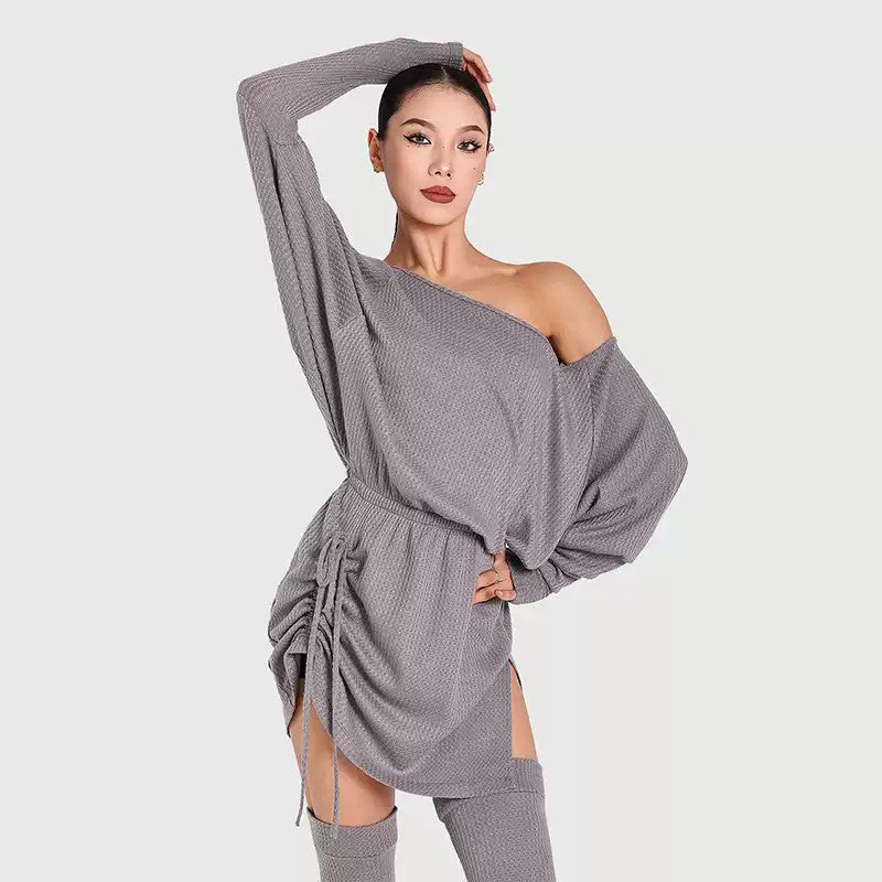 Women's Long Sleeve Latin Dance Dress Dance Wear Training Performance Dress