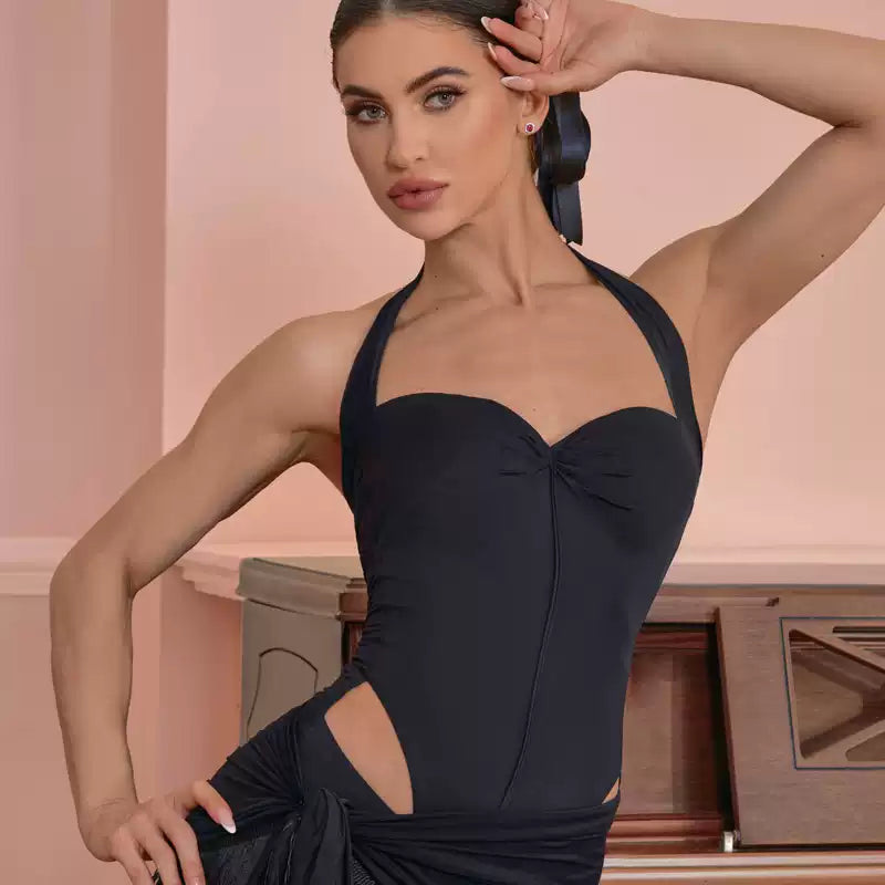 Women's Halter Backless Dance Tops Bodysuit LeotarPractice DanceWear