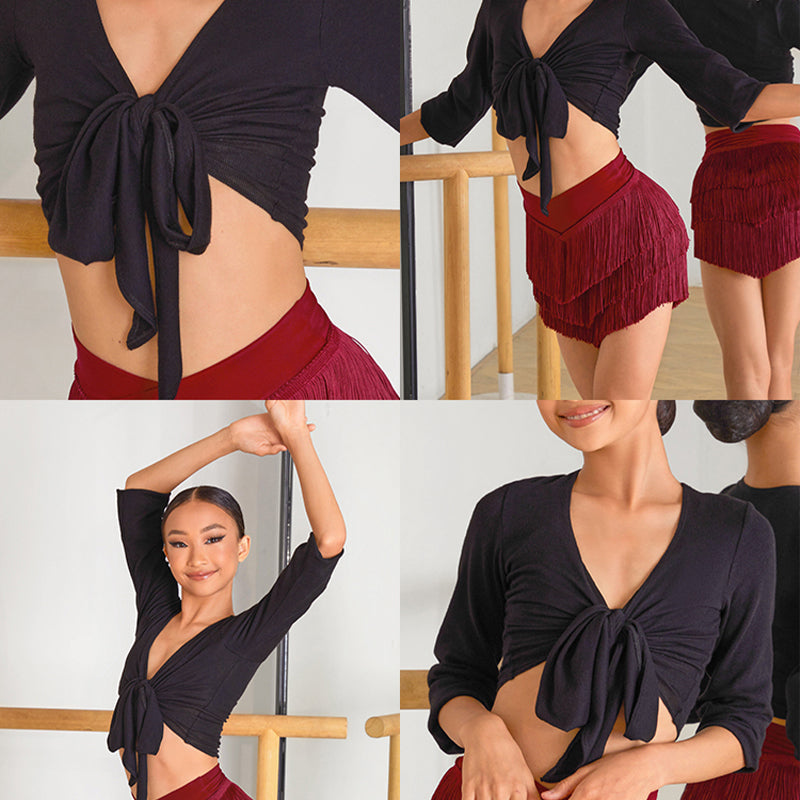 Girls Black Dance Practice Top Dancewear