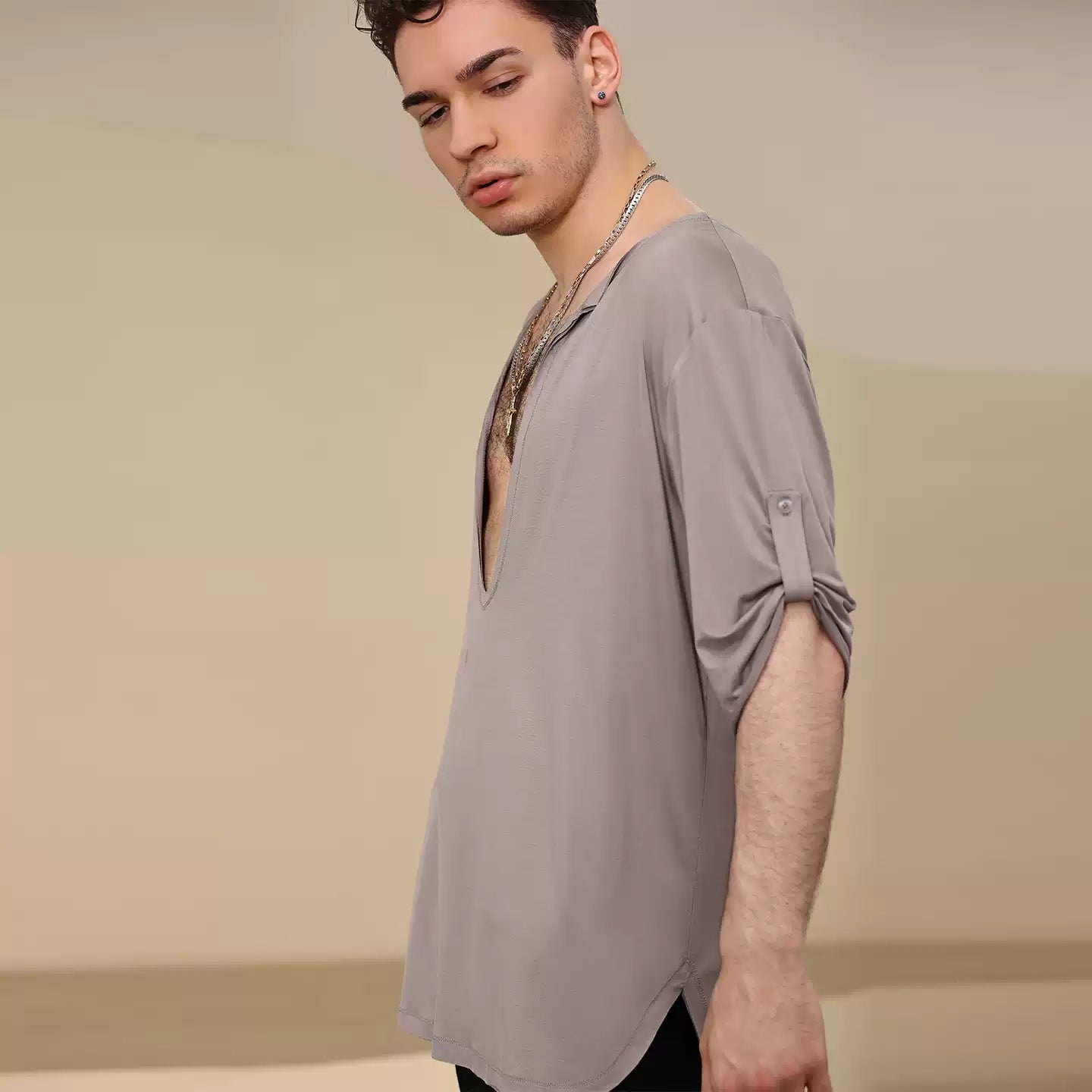 Men's Short Sleeves Latin Dance Tops Dance Wear