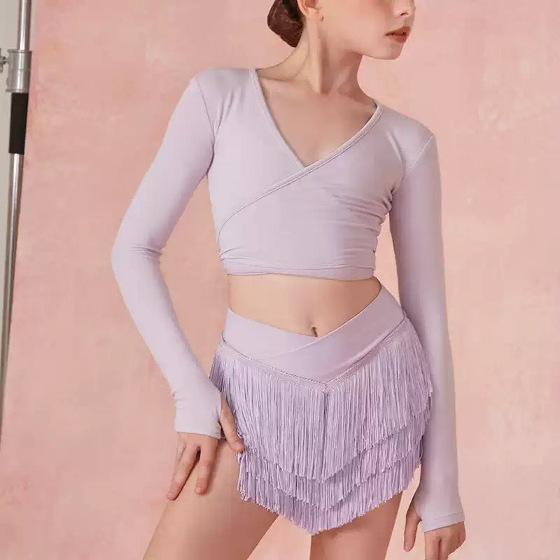 Girls Tassel Swing Dance Srts Practice Dancewear