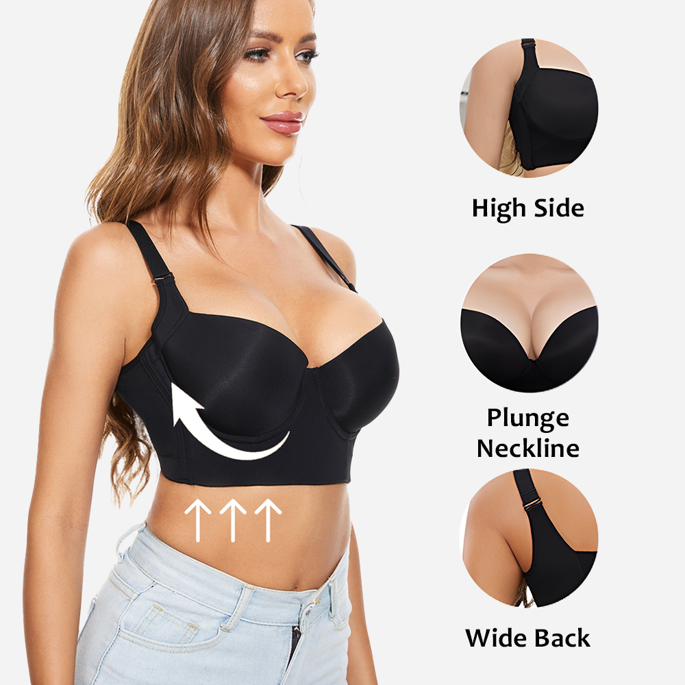 Full-Coverage Back Smoothing Bra-Brown (2 PACK)