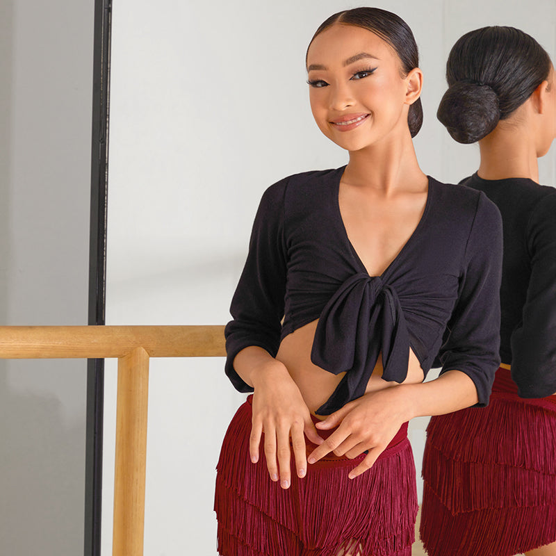 Girls Black Dance Practice Top Dancewear