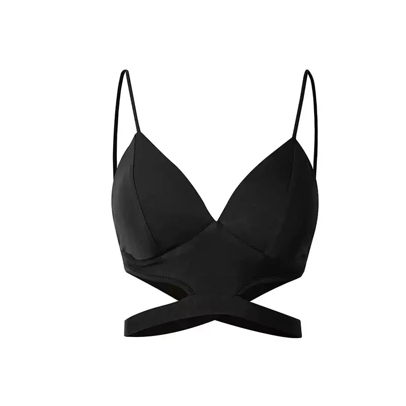 Girls Black Halter Tops Sleeveless Dance Practice Tops Dancewear