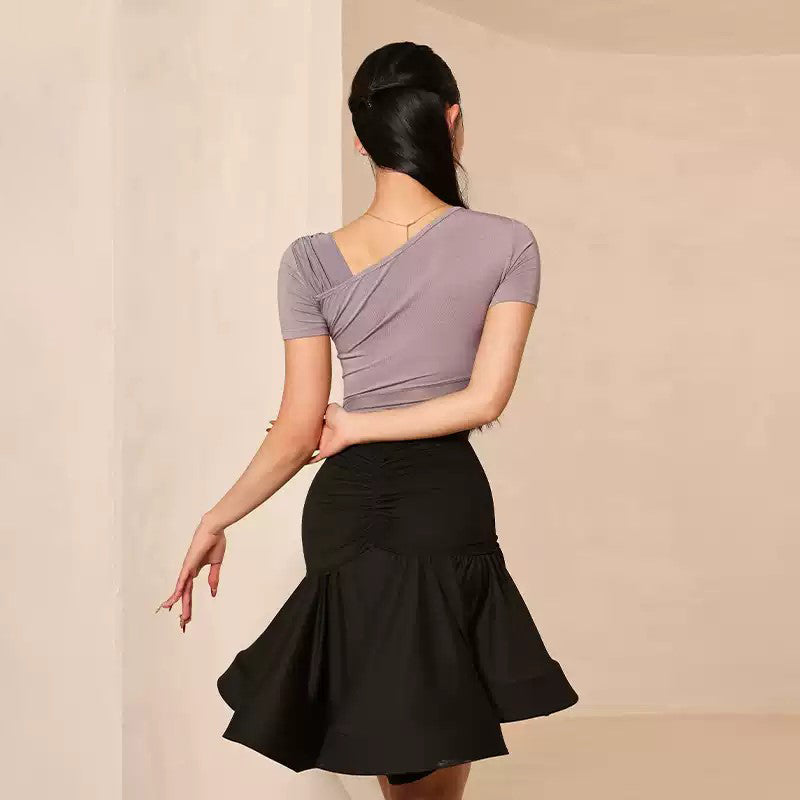 Women's Purple Latin Dance Tops Dance Wear Training Performance Dance Tops