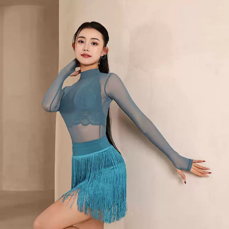 Women's Long Sleeves Dance Tops Bodysuit LeotarPractice DanceWear