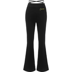 Women's Black High Waist Pants Dance Wear Training Performance Pants