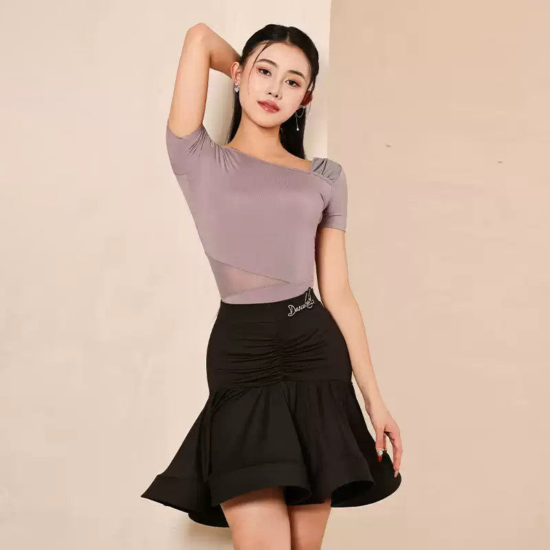 Women's Purple Latin Dance Tops Dance Wear Training Performance Dance Tops