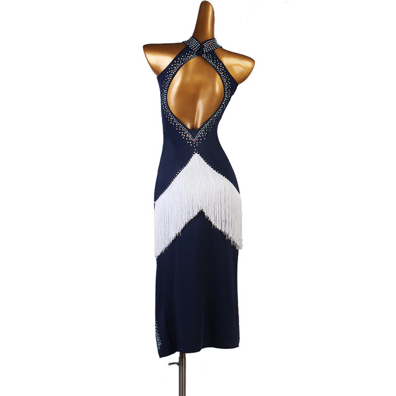 Customisable Women's Navy Blue DanceWear Dance Dress Performance Wear