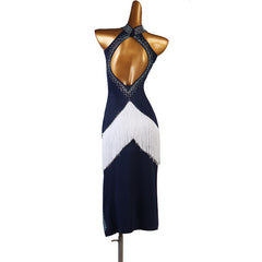 Customisable Women's Navy Blue DanceWear Dance Dress Performance Wear