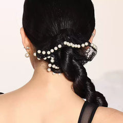 Mesh Pearl Scrunchies Hair Ties Hair Accessories