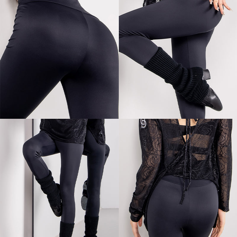Women's Black High Waist Pants Latin Dance Wear Training Performance Pants