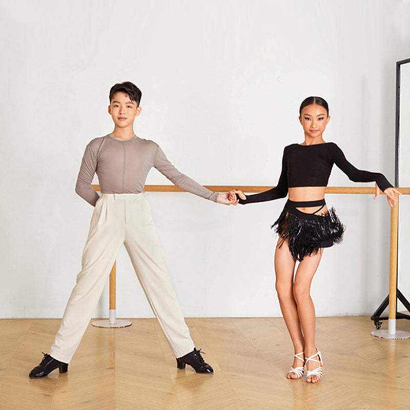 Boy's High-Waisted Dance Pants Latin Dance Practice Clothes