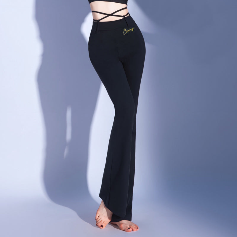 Women's Black High Waist Pants Dance Wear Training Performance Pants