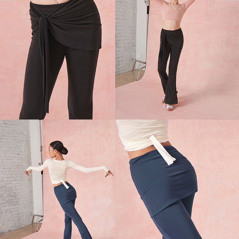 Girls Latin Dance Practice Pants High Waist Dance Pants