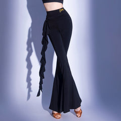 Women's Black High Waist Pants Dance Wear Training Performance Pants