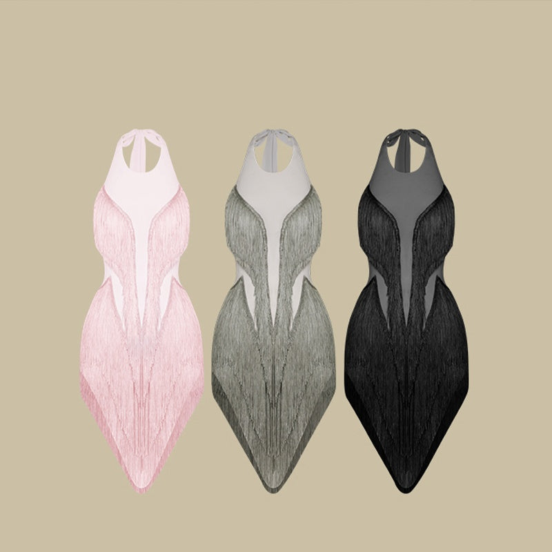 Women's Sleeveless Tassel Dance Dress Dance Wear Training Performance Dress