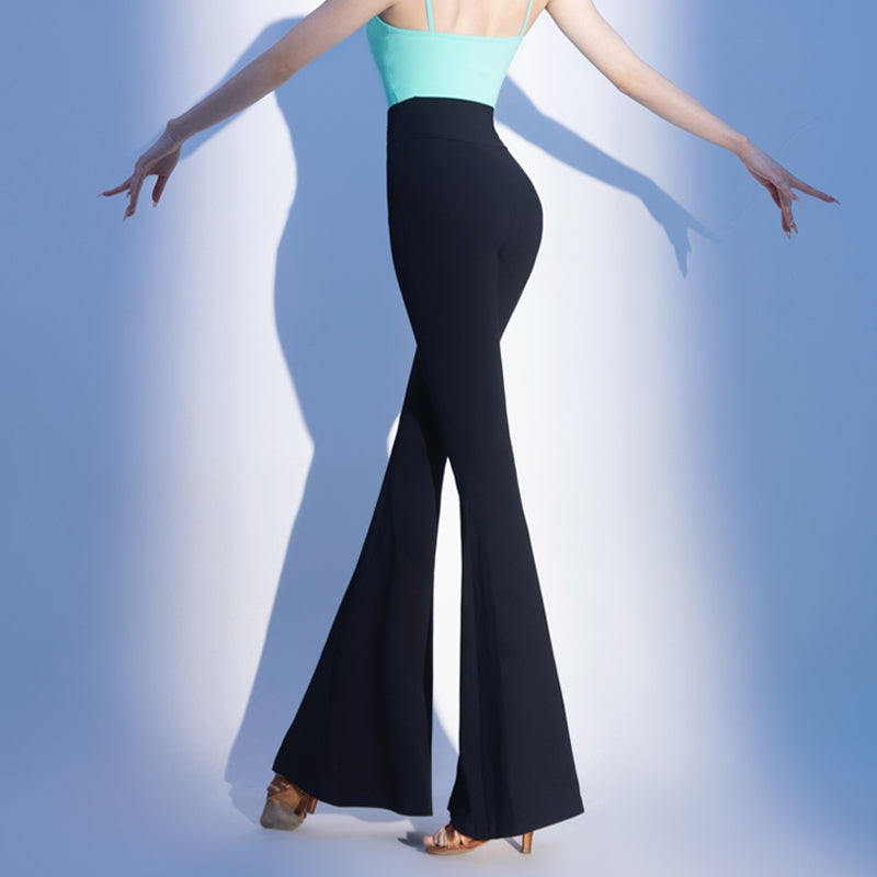 Women's Black High Waist Pants Dance Wear Training Performance Pants