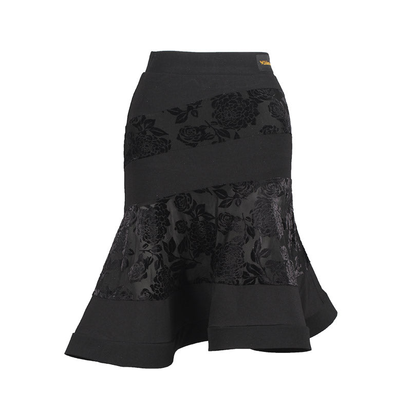 Women's Black Latin Dance Srt Professional Training Dance Wear
